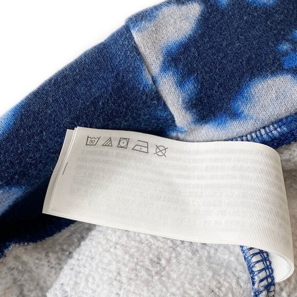 Abercrombie Kids Boys 11-12 Essential Logo Hoodie Sweatshirt Tie Dye Navy White - Picture 5 of 11